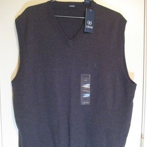 NWT Mens Izod Black Pullover Sweater Vest Large